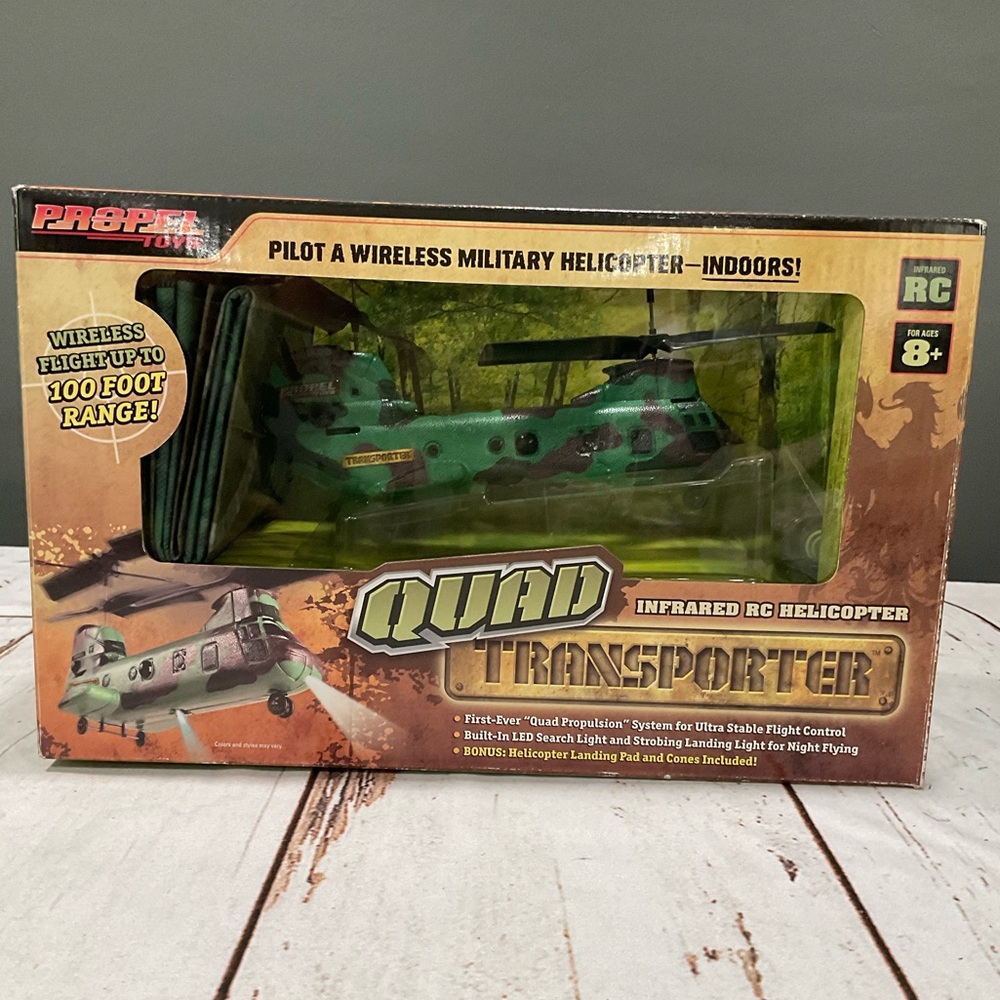 NIB VINTAGE QUAD TRANSPORTER INFRARED‎ RC HELICOPTER BY PROPEL TOYS